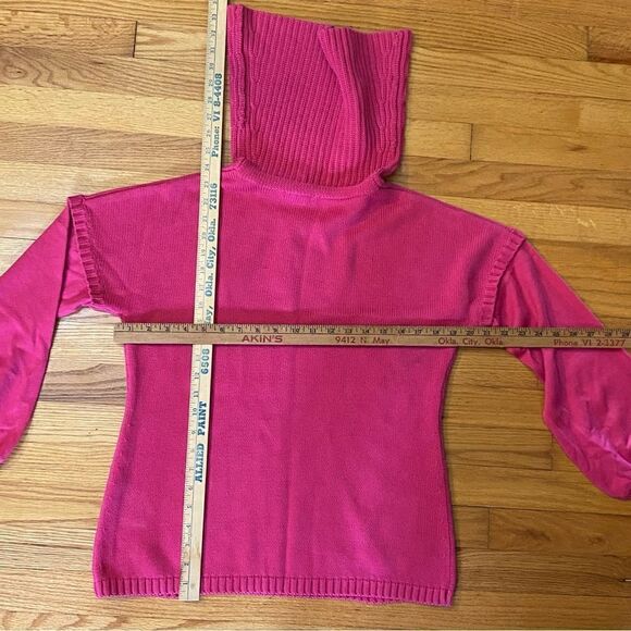 🍂Very comfy 💕 hot pink Harold’s brand cotton blend sweater sz L - Picture 6 of 8